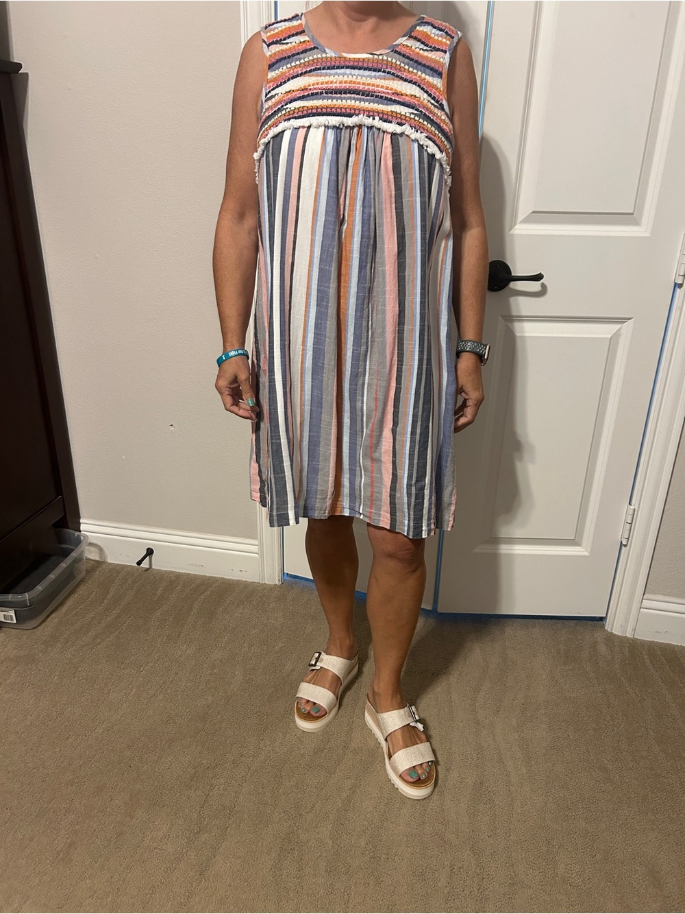 THML Multicolor Striped Sleeveless Summer Dress